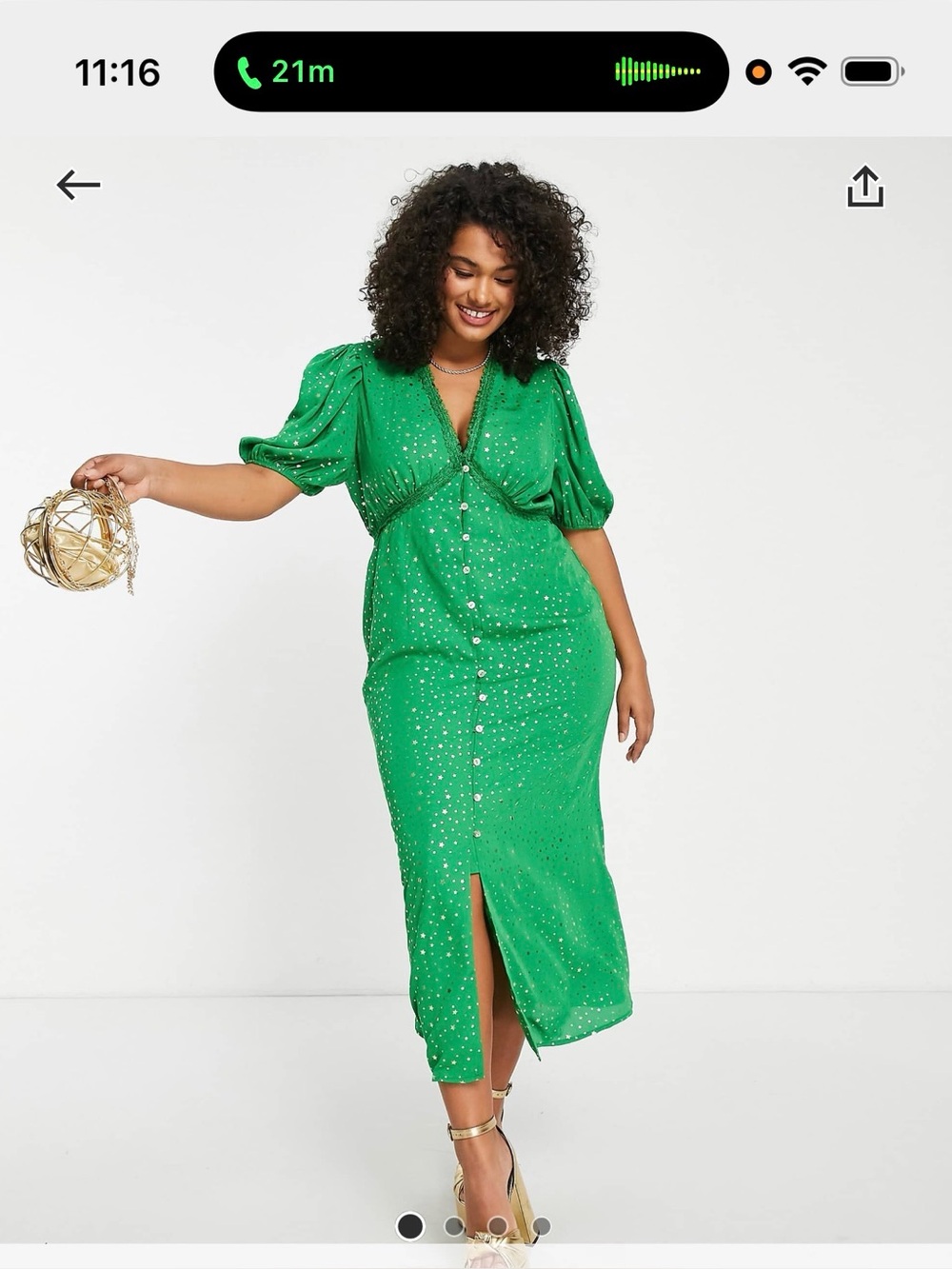 Green start dress